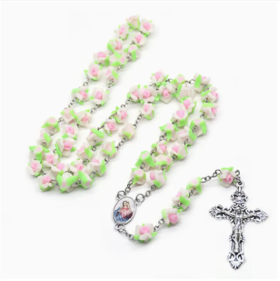 Rose Rosary Necklace