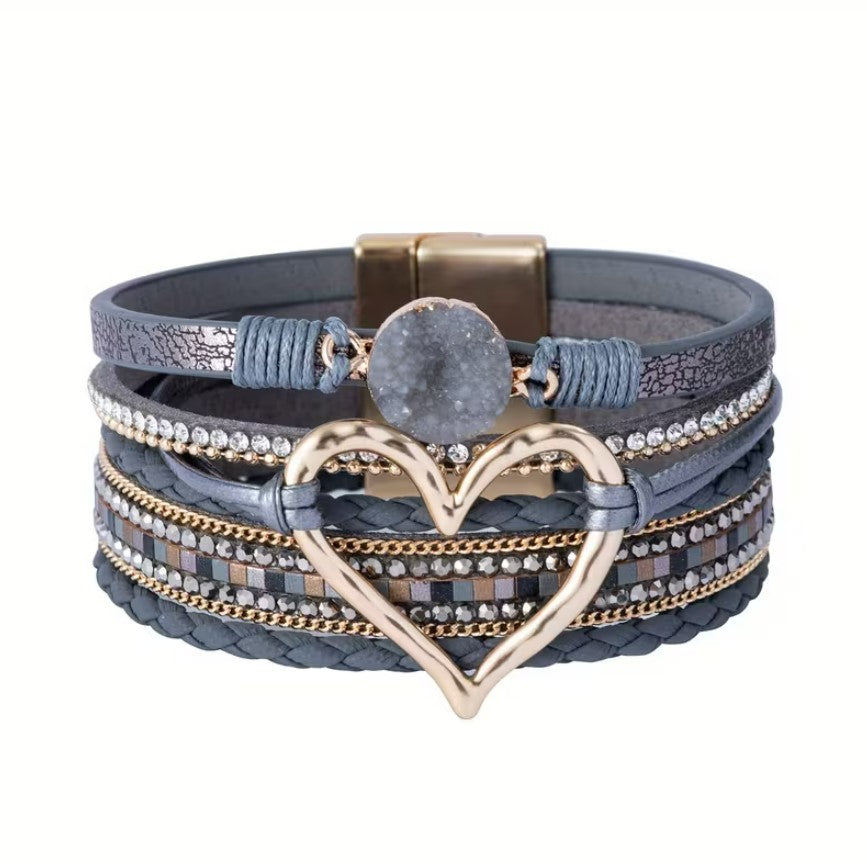 Sienna | bohemian multi-layer faux leather bracelet