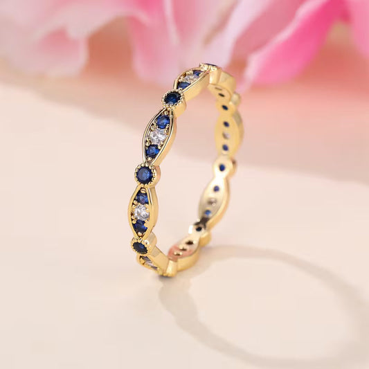 Blue Elegance Sparkle Ring