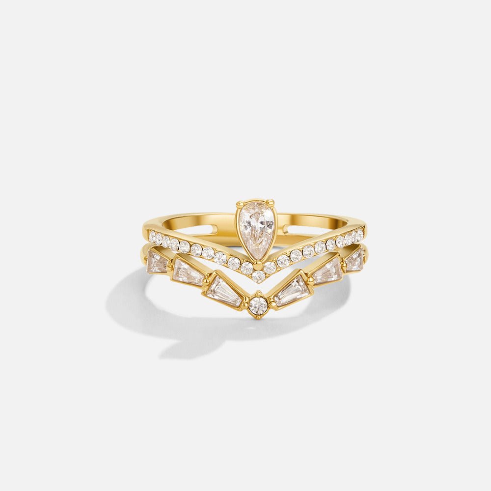 18K Gold Lilly Crystal Ring