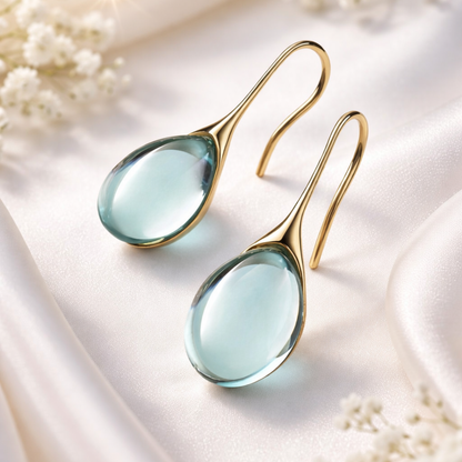 Crystal drop earrings in golden and silver