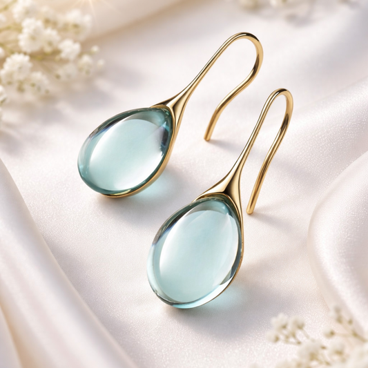 Crystal drop earrings in golden and silver