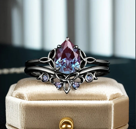 Purple Stone Layered Ring