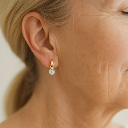 Small Pearl Earrings Gold Plated