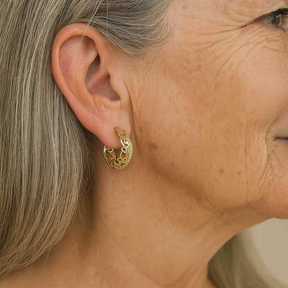 Minimalist Mandala Earrings in Gold