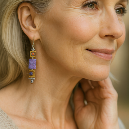 Vintage Lila Stein Old Earrings