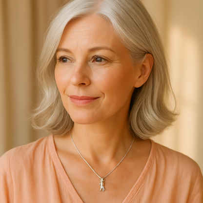 Silver Playful Kitty Necklace