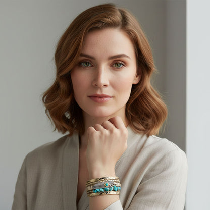 Raya | bohemian faux leather wrap bracelet