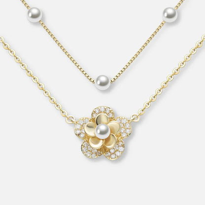 Double Layer Pearl Flower Necklace