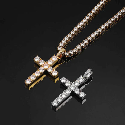 Moissanite cross necklace