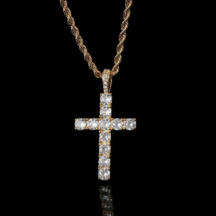 Moissanite cross necklace
