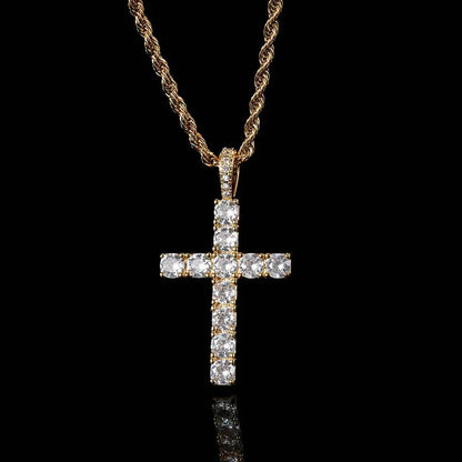 Moissanite cross necklace