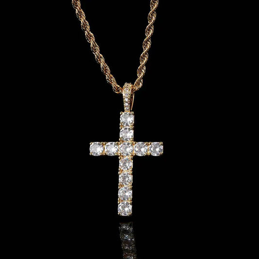 Moissanite cross necklace