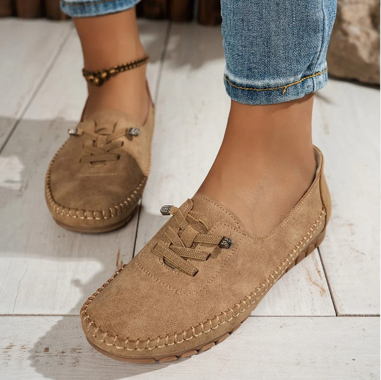 Aoife Comfortable Suede Lace-Up Loafers