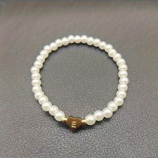 Amara | women's a-z heart initial letter & number bracelet