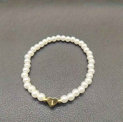 Amara | women's a-z heart initial letter & number bracelet