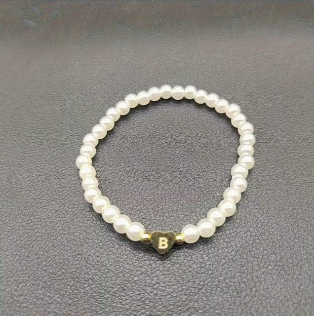 Amara | women's a-z heart initial letter & number bracelet