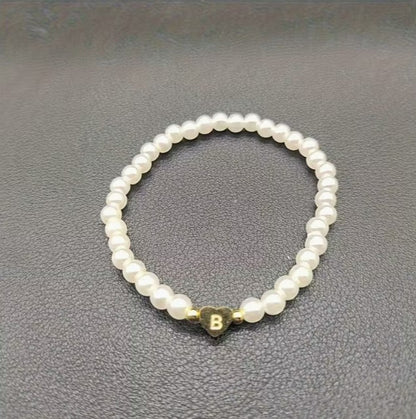 Amara | women's a-z heart initial letter & number bracelet