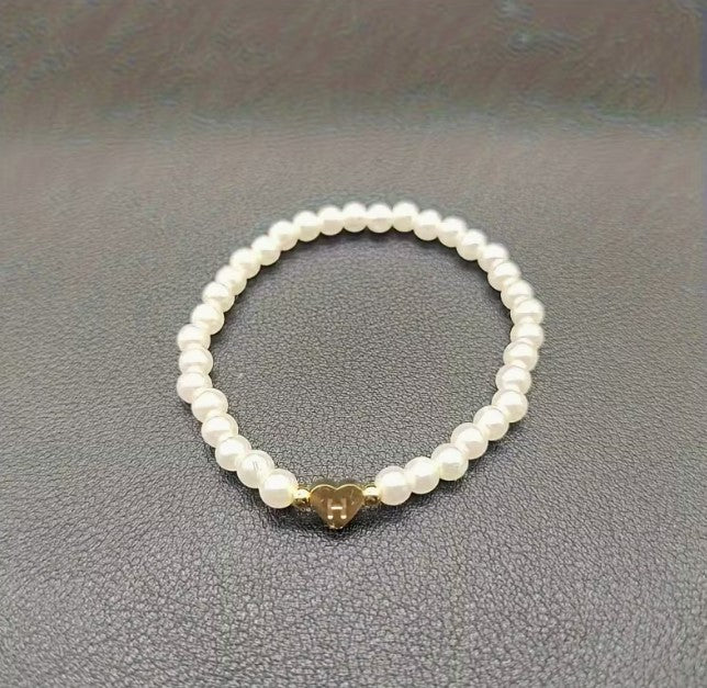 Amara | women's a-z heart initial letter & number bracelet