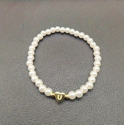 Amara | women's a-z heart initial letter & number bracelet