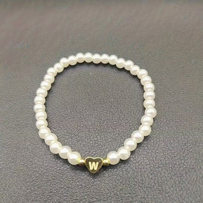 Amara | women's a-z heart initial letter & number bracelet