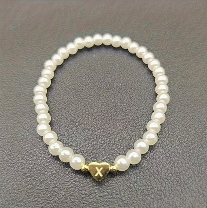 Amara | women's a-z heart initial letter & number bracelet
