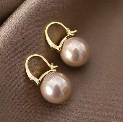 Clara | pretty imitation pearl pendant hoop earrings zinc alloy jewelry vintage