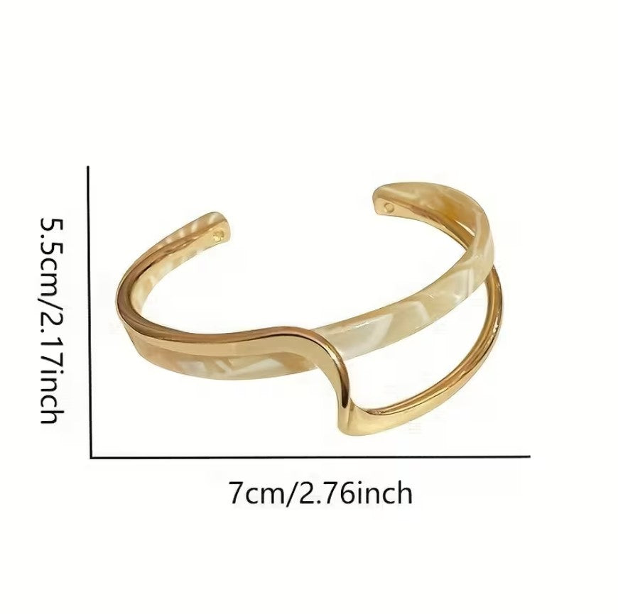 Ava | 18k gold plated wave cuff bangle