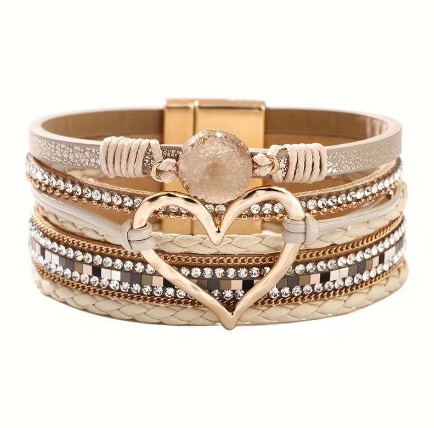 Sienna | bohemian multi-layer faux leather bracelet