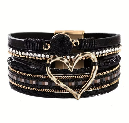 Sienna | bohemian multi-layer faux leather bracelet