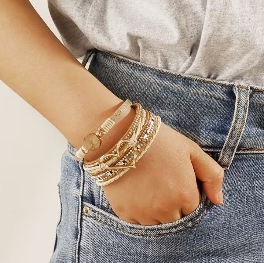 Sienna | bohemian multi-layer faux leather bracelet