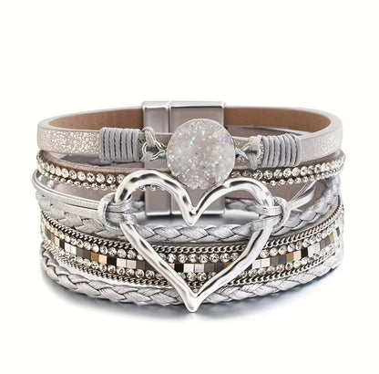 Sienna | bohemian multi-layer faux leather bracelet