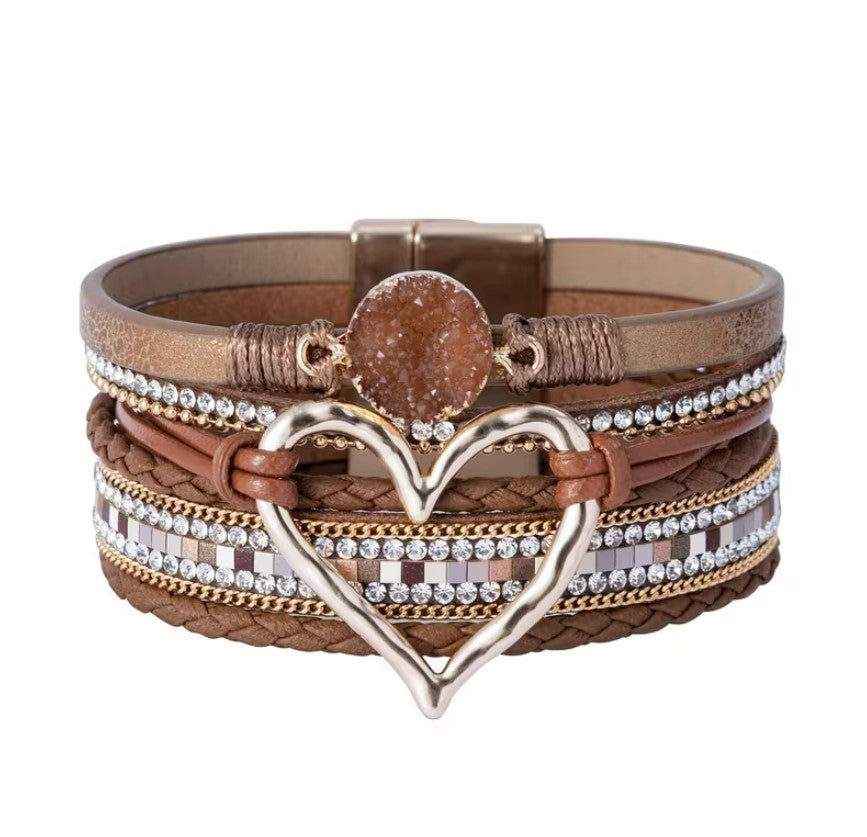 Sienna | bohemian multi-layer faux leather bracelet