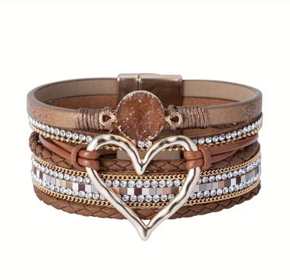 Sienna | bohemian multi-layer faux leather bracelet