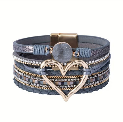 Sienna | bohemian multi-layer faux leather bracelet
