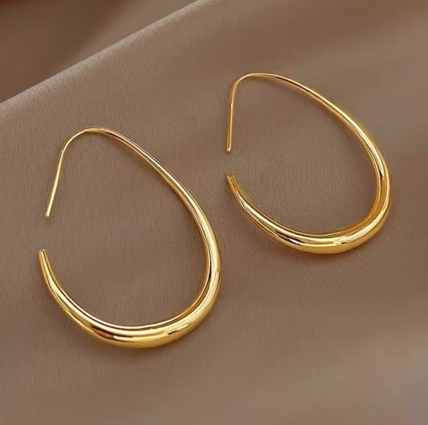Vera | geometric drop hoop earrings