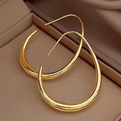 Vera | geometric drop hoop earrings