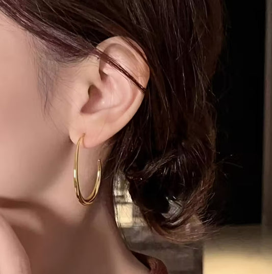 Vera | geometric drop hoop earrings