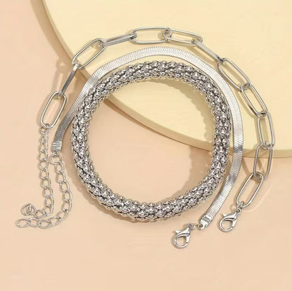 Elise | multi-layer snake chain bracelet set