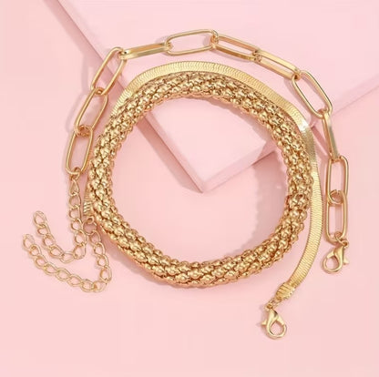 Elise | multi-layer snake chain bracelet set