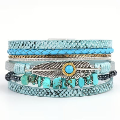 Raya | bohemian faux leather wrap bracelet