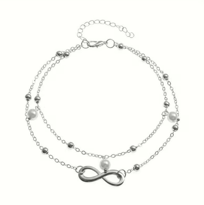Miranda | double layer figure-8 faux anklet