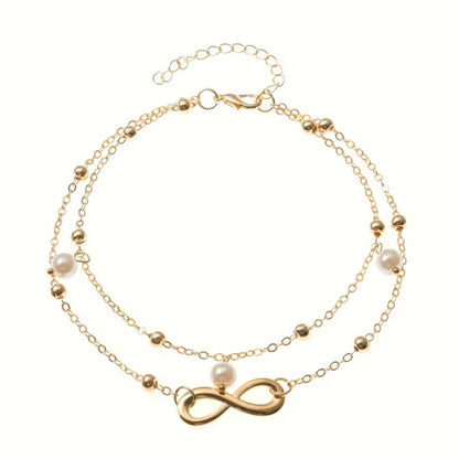 Miranda | double layer figure-8 faux anklet