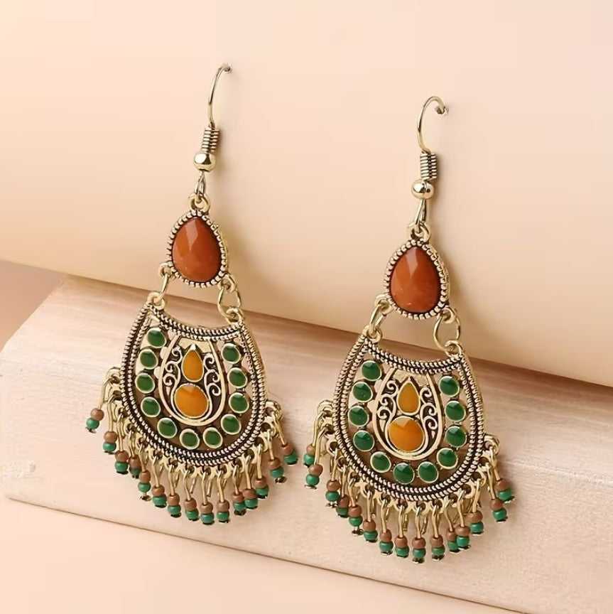 Freya | vintage geometric seed bead earrings