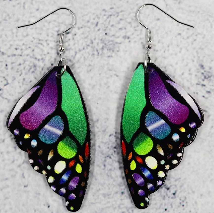 Nova | vintage butterfly wing dangle earrings
