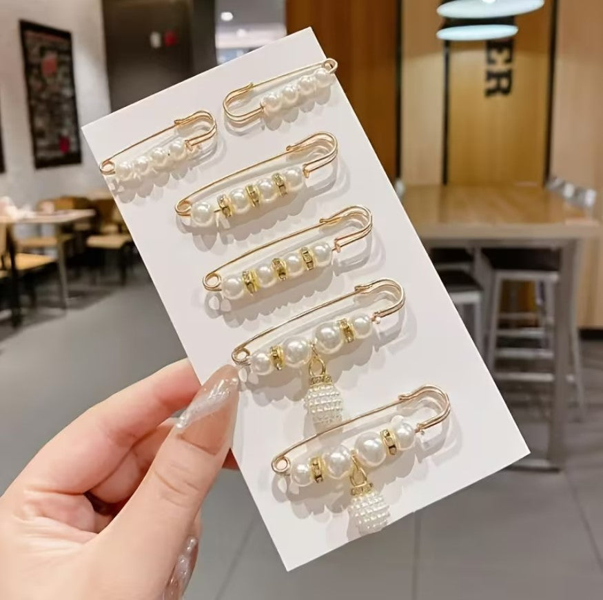 Maya | 6-piece pearl brooch set