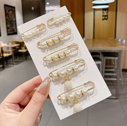 Maya | 6-piece pearl brooch set