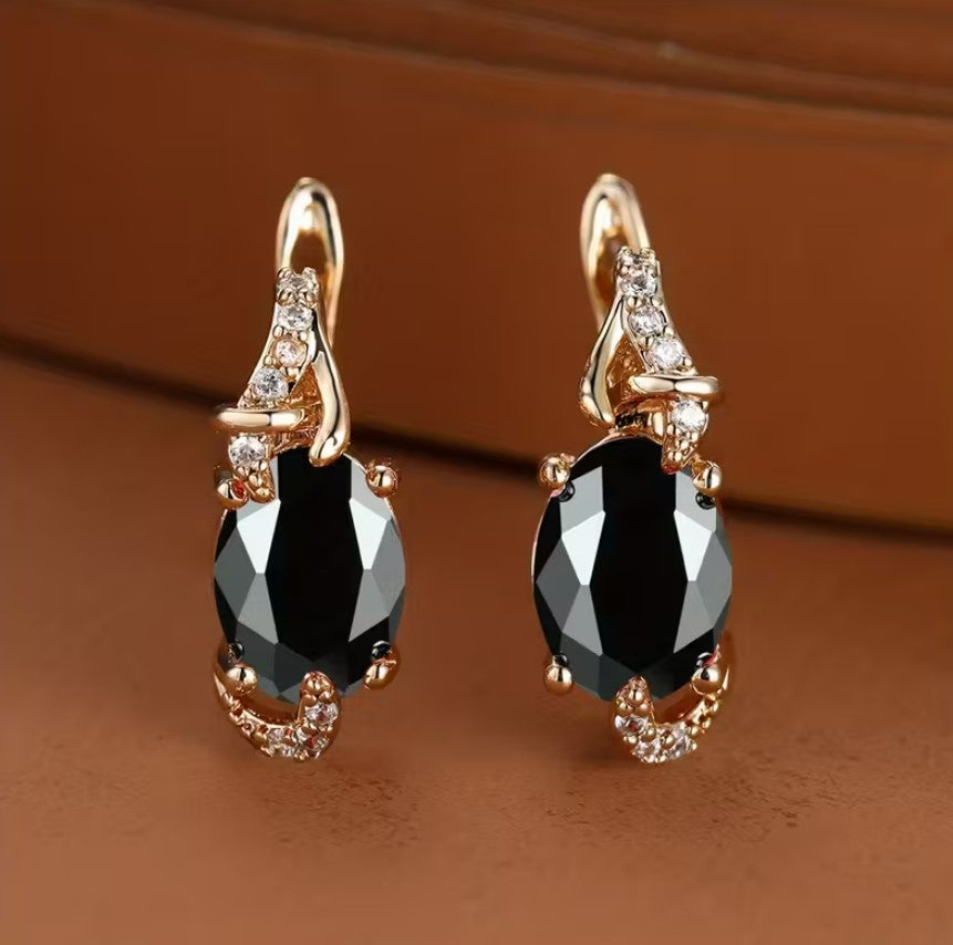 Lyra | 18k gold plated blue stone stud earrings