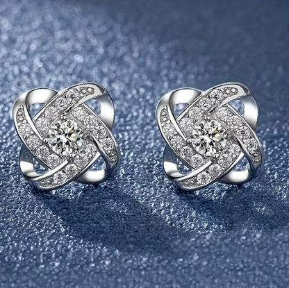 Thalia | Rhinestone clover stud earrings