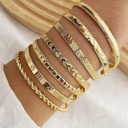 Nyra | 7pcs boho open cuff bangle set